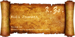 Kuli Zsanett névjegykártya
