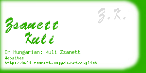 zsanett kuli business card